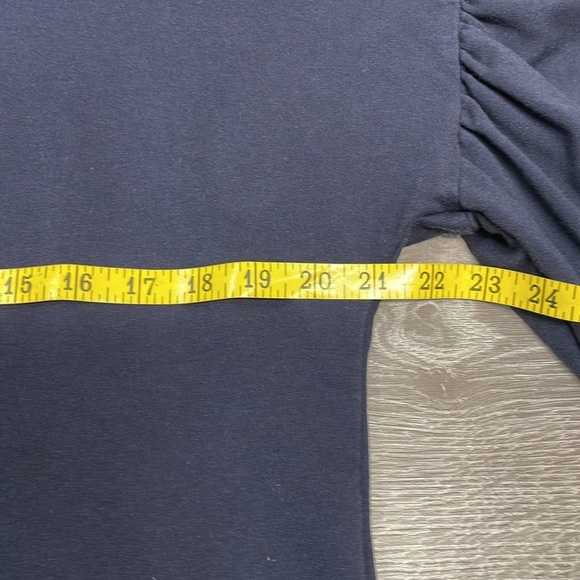 a.n.a. Long Puff Sleeve Raglan Navy Sweatshirt M - Picture 7 of 15